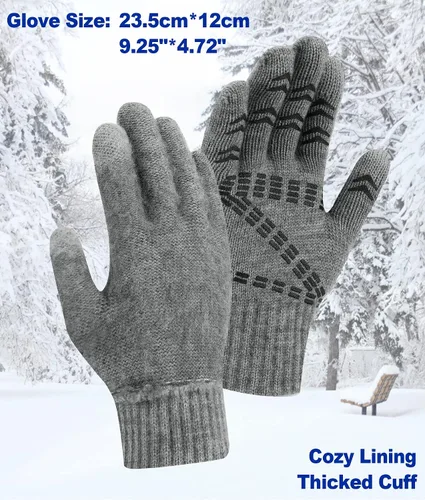 Vista 10 de FZ FANTASTIC ZONE Guantes de invierno para hombre, cálidos, térmicos, suaves, de lana, para pantalla táctil, para mujer