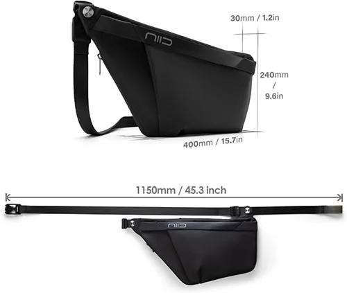 Vista 3 de NIID -FINO - Bolsa compacta EDC 4 mochila cruzada minimalista en el pecho para hombres y mujeres mochila ligera y delgada para uso táctico viajes