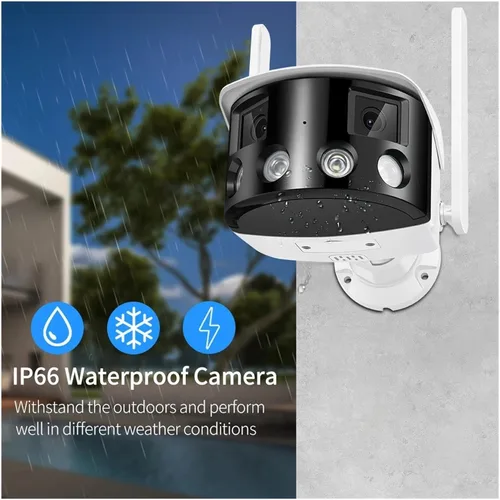 Vista 6 de Cámara IP de seguridad para exteriores WiFi de doble lente 4K