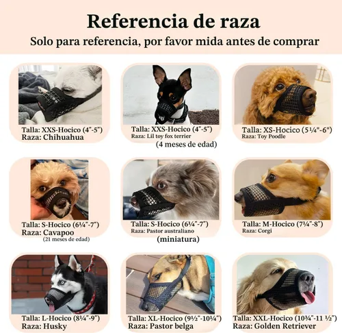 Vista 5 de Mayerzon Bozal para Perro, Bozales de Malla Suave para Perros Pequeños, Medianos y Grandes Chihuahua Poodle Husky Labrador Retriever, Protector