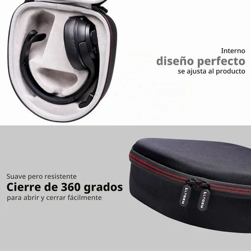 Vista 6 de LTGEM - Funda rígida para auriculares Bluetooth BlueParrott B450-XT/B350-XT/S650-XT/B550-XT y JLab Go Work Gen 2 con cancelación de ruido, bolsa