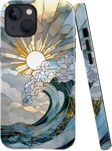 Vista 12 de Funda TnXee Compatible con iPhone 11, Funda Híbrida de 2 Capas de Prevención de Caídas con Arte Floral Colorido para Niñas y Niños