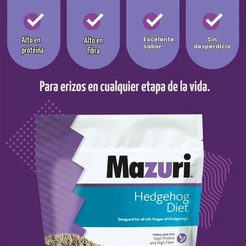 Vista 4 de Mazuri Alimento nutricionalmente completo para erizo Bolsa de 8 onzas (8 onzas)