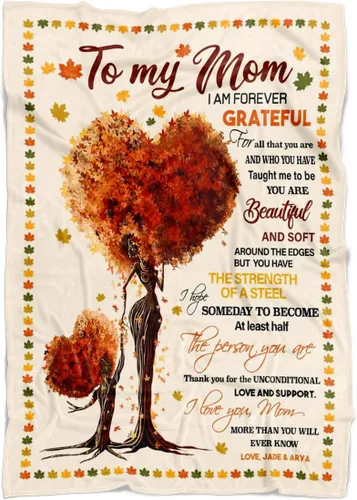 Vista 6 de Manta personalizada para mamá de hija e hijo, manta personalizada para el día de la madre con nombres de los niños, manta con texto en inglés «To My