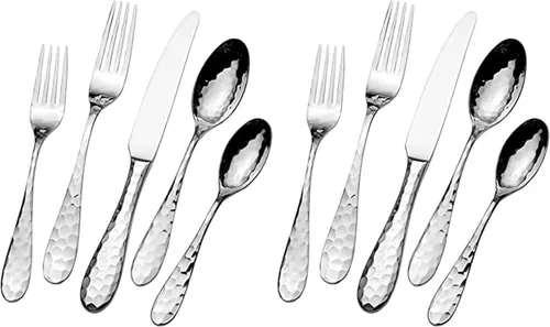 Vista 5 de Mikasa Harmony - Juego de cubiertos de 45 piezas, acero inoxidable 18/10 para 8, incluye tenedores, cuchillos, cucharas y juego de utensilios