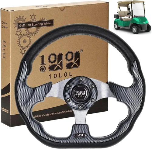 Vista 17 de 10L0L Volante de carrito de golf, diseño universal para Yamaha, EZGO RXV y TXT, Club Car DS, Club Car Precedent Tempo, la mayoría de los carritos