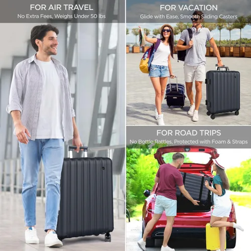Vista 6 de boldworks Maleta de Vino para Aviones 12 Botellas de Equipaje de Vino para Viajes en Avión con Cerradura Aprobada por TSA y Inserto Removible