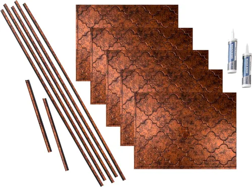 Vista 14 de FASÄDE Mónaco - Kit decorativo de vinilo para salpicaduras de 15 pies cuadrados en cachemira