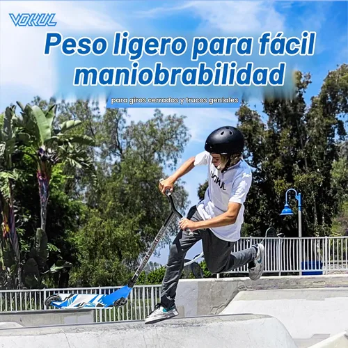 Vista 6 de VOKUL K1 Pro Stunt Trick Scooter para niños de 8 años en adelante, patinete de estilo libre para parque de patinaje en la calle para niños y niñas