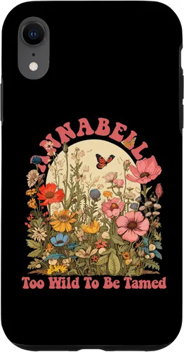 Vista 8 de Funda con nombre de ANNABELLE para iPhone 14, diseño retro de flores silvestres para niñas