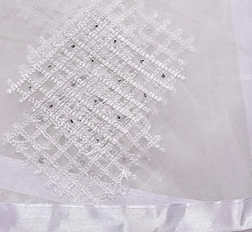 Vista 3 de Red bordada para mujer Dupatta Chunni Ladies