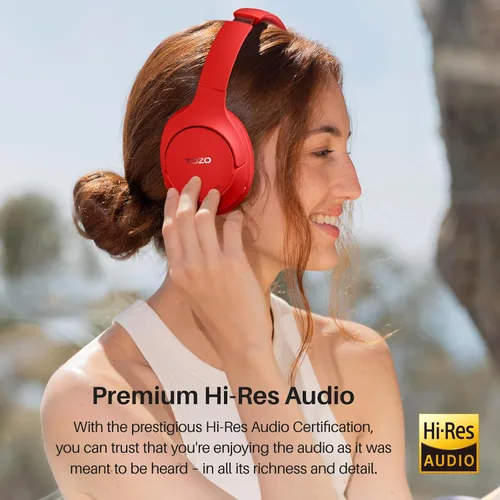 Vista 2 de TOZO HT2 - Audífonos híbridos con cancelación activa de ruido inalámbricos sobre la oreja, auriculares Bluetooth NC3 híbridos con cancelación activa