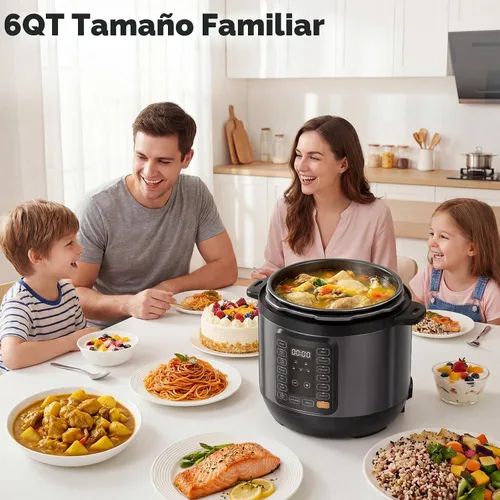 Vista 3 de [Usado] DUMOS Olla a presión eléctrica 16 en 1, olla multicocción programable de 6 cuartos de galón con 12 ajustes preestablecidos de un solo toque