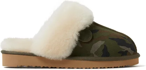 Vista 105 de Dearfoams Fireside Sydney Pantuflas anchas de piel de oveja para mujer, para interiores y exteriores