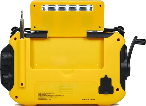 Vista 4 de Kaito Voyager Pro KA600 - Radio de emergencia digital solar con generador eléctrico, manivela giratoria, transmite AM, FM, LW, SW y NOAA, radio