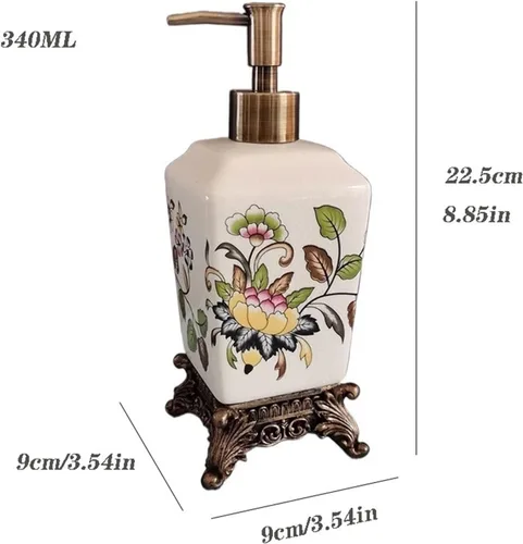 Vista 2 de Bathroom Soap Dispenser 340ML Personalized Crack Ceramic Soap Dispenser Retro Large Lotion Sub Bottle Resin Base Reusable Pump-Bottles Dispensers