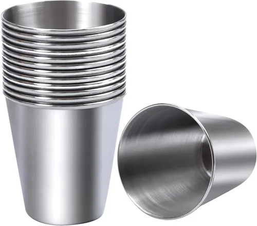 Vista 9 de Ruisita Vasos de chupito de acero inoxidable 12 vasos de chupito de acero inoxidable (1 onza/1.0 fl oz)