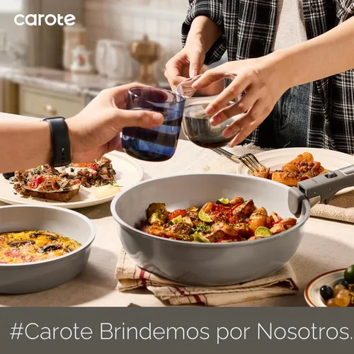 Vista 8 de CAROTE Juego de 27 piezas de utensilios de cocina de cerámica antiadherentes, juego de ollas y sartenes antiadherentes, utensilios de cocina