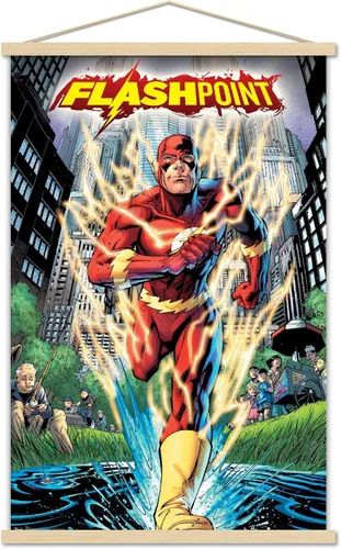 Vista 16 de Trends International DC Comics-The Flash-Flashpoint - Póster de pared, 14.725 x 22.375 pulgadas, versión enmarcada de madera de granero
