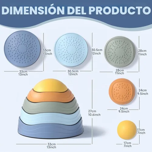 Vista 7 de Lehoo Castle Stepping Stones para niños, juguetes sensoriales Morandi