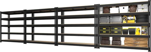 Vista 13 de PrimeZone Estantes de Almacenamiento de Servicio Pesado de 40" An x 20" Pr x 59" Al, Unidad de Estantería de Garaje Ajustable de 4 Niveles, Estante