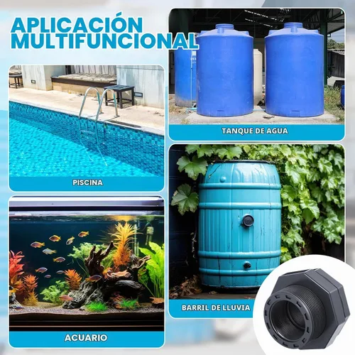 Vista 6 de 2 unids 2 pulgadas tabique de montaje PVC Npt tanque conector