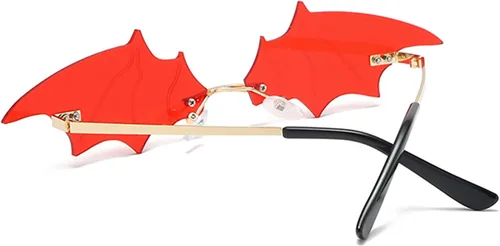 Vista 3 de DOOVID Gafas de sol novedosas con diseño de murciélago sin montura para mujeres y hombres, para fiestas, protección UV400