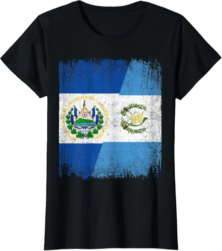 Vista 35 de Camiseta Half El Salvador Bandera de Guatemala con raíces guatemaltecas