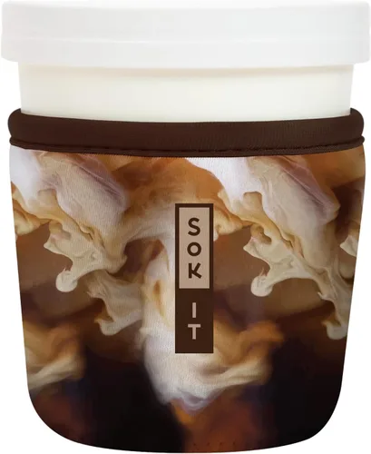 Vista 57 de Sok It IceCreamSok - Funda de neopreno aislada (flores abstractas, pintas de helado cónicas)