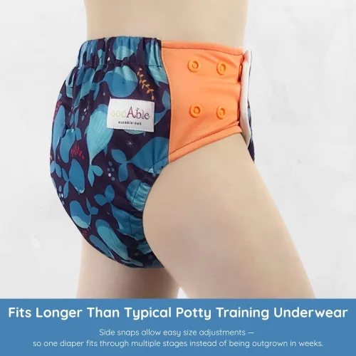 Vista 6 de EcoAble Pañal de entrenamiento reutilizable para ir al baño con inserto, pantalones de entrenamiento de tela diurna para niños pequeños y niños