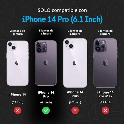 Vista 2 de Pelican Shield Kevlar Series - Funda para iPhone 14 Pro de 6.1 pulgadas [Compatible con MagSafe] Funda de carga magnética para teléfono con clip
