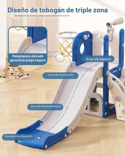 Vista 3 de Babytronic Tobogán para Niños Pequeños, 6 en 1 Tobogán de Interior para Niños de 1-3 Años, Juego de Escalador Interior y Exterior para Bebés