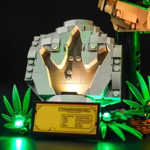 Vista 5 de VONADO Kit de luz LED compatible con Lego Dinosaur Fossils: T. rex Skull 76964 (solo luces, sin modelos) Juego de iluminación creativa Accesorios