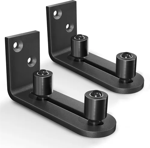 Vista 8 de Guía de suelo para puerta corrediza de granero, con rodillos de rodamientos de bolas ajustables, sistema de montaje en pared, diseño de fondo plano