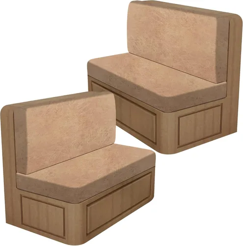 Vista 21 de ANARACHON Fundas de cojín elásticas con aspecto de cuero para caravana, fundas de cojín para asiento de cabina de caravana