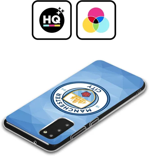 Vista 2 de Head Case Designs Funda de gel suave geométrica con licencia oficial del Manchester City Man City FC azul a todo color, compatible con Samsung