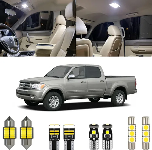 Vista 9 de Xpismii Kit de 12 piezas de luces interiores LED Tundra blancas de 6000K, repuesto para Toyota Tundra de 2 puertas cabina regular 2000 2001 2002