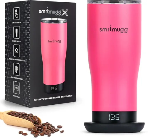 Vista 13 de SMRTMUGG X Taza de café calentada de 19 oz., duración de batería de 8 horas, autocalentamiento, temperatura controlada ajustable, pantalla LCD