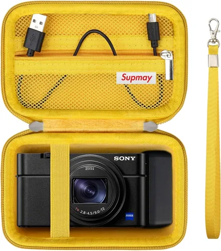 Vista 10 de Funda de transporte para cámara compacta Sony RX100 VII/ RX100 VI/ RX100 V/ RX100 IV/ RX100 III Premium Compact Camera, bolsa de viaje con bolsillo