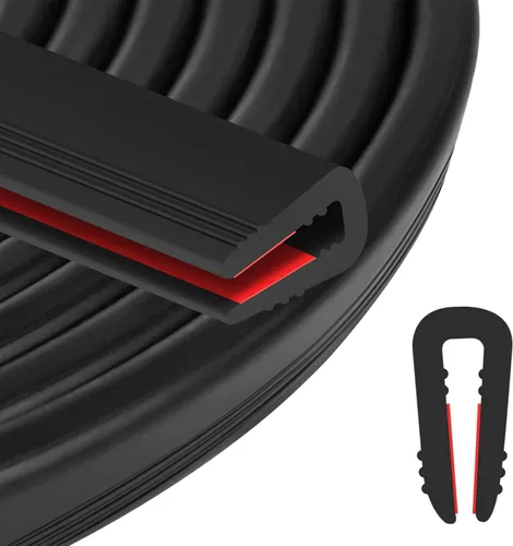 Vista 19 de ToLanbbt Canal en U de borde de goma, protector de borde de chapa autoadhesiva de 1/2 pulgada, tira de sellado EPDM para puertas de automóvil