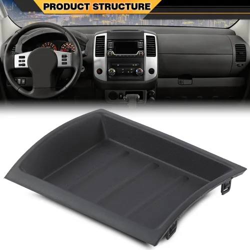 Vista 8 de CNNELL Caja de almacenamiento de bisel superior para salpicadero, color negro, compatible con Nissan Xterra 2005-2013/compatible con Nissan