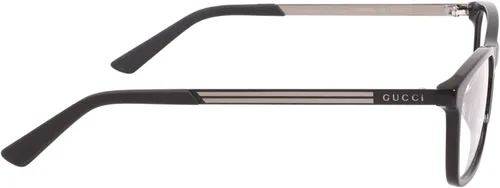 Vista 3 de Gucci Web GG0699OA 001 - Lentes para hombre, con borde completo, rectangular, 2.126in, Negro Transparente Negro