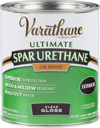 Vista 3 de Varathane 242183H Classic Clear Oil Based Outdoor Spar 275 Voc Uretano, cuarto de galón, acabado satinado