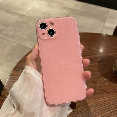 Vista 4 de Funda protectora para iPhone 13 con purpurina para mujeres y niñas, funda protectora suave y brillante para iPhone 13, color rosa