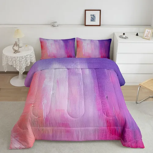 Vista 7 de Erosebridal - Juego de ropa de cama con edredón a cuadros de retazos tamaño individual, aguada geométrica en cuadrícula, conjunto retro grunge