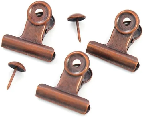 Vista 14 de Pinzas Bulldog con agujero para pasador, clips de archivo de papel con resorte fuerte, clips de metal pequeños, abrazaderas de sellado para bolsas