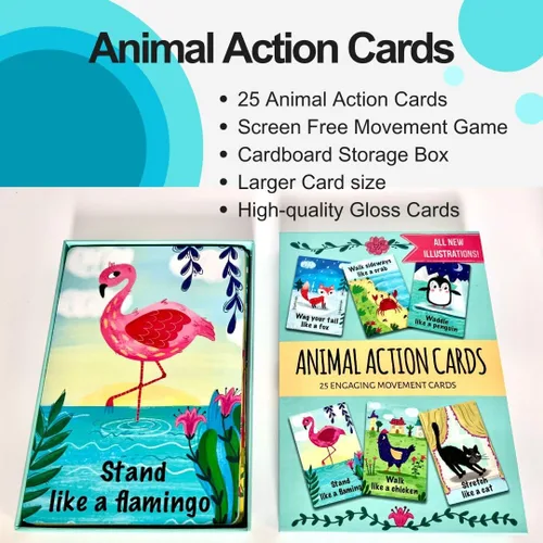 Vista 2 de Tarjetas de acción de animales de mango creativo (tarjetas de acción animal 1)