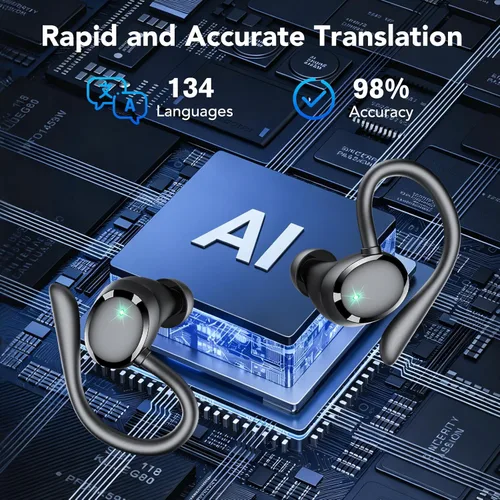 Vista 4 de Auriculares de traducción AI en tiempo real, traductor de 134 idiomas Oro rosado