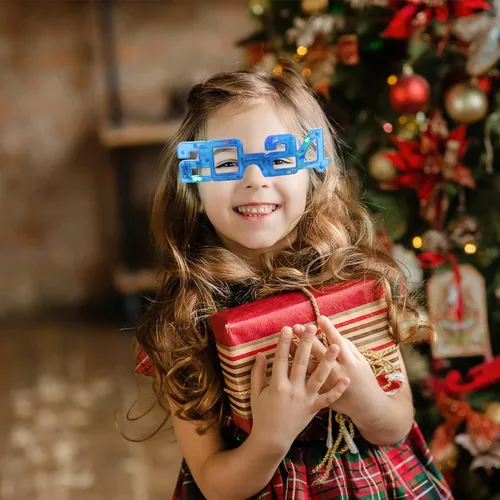 Vista 3 de BESPORTBLE Gafas iluminadas - 4 colores de gafas LED, gafas de Año Nuevo 2024 que brillan en la oscuridad, suministros de fiesta para fiesta