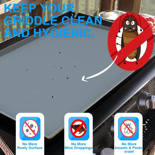 Vista 2 de Alfombrilla de silicona de 22 pulgadas para Blackstone Griddle Top, cubierta protectora de silicona 100% para parrilla Blackstone